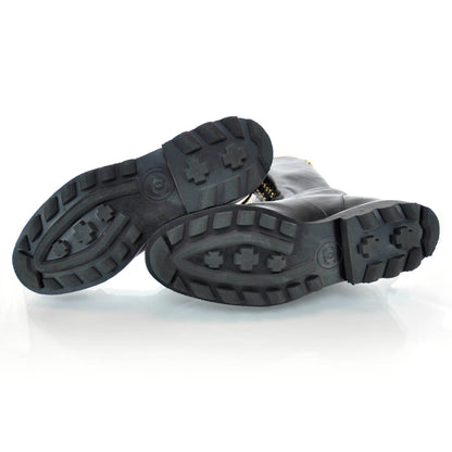 Chanel Leather CC Combat Boots 39 Black 4 of 6