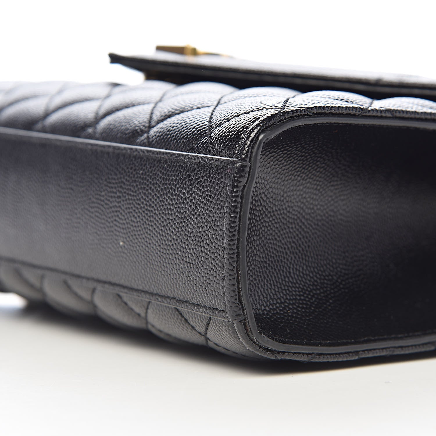 Saint Laurent Grain De Poudre Textured Mixed Matelasse Triquilt Medium Monogram Satchel Black 9 of 10