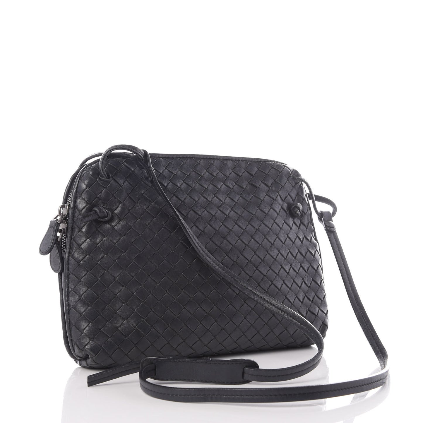 Nappa Intrecciato Pillow Crossbody Messenger Black