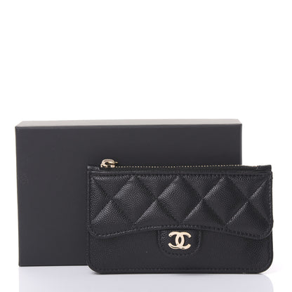 Chanel Caviar Quilted Flap Zip Card Holder Black 11 of 11
