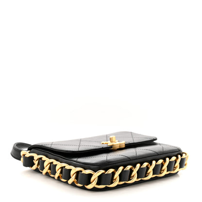 Chanel Calfskin Quilted Small Framing Chain Bag Black 4 of 10
