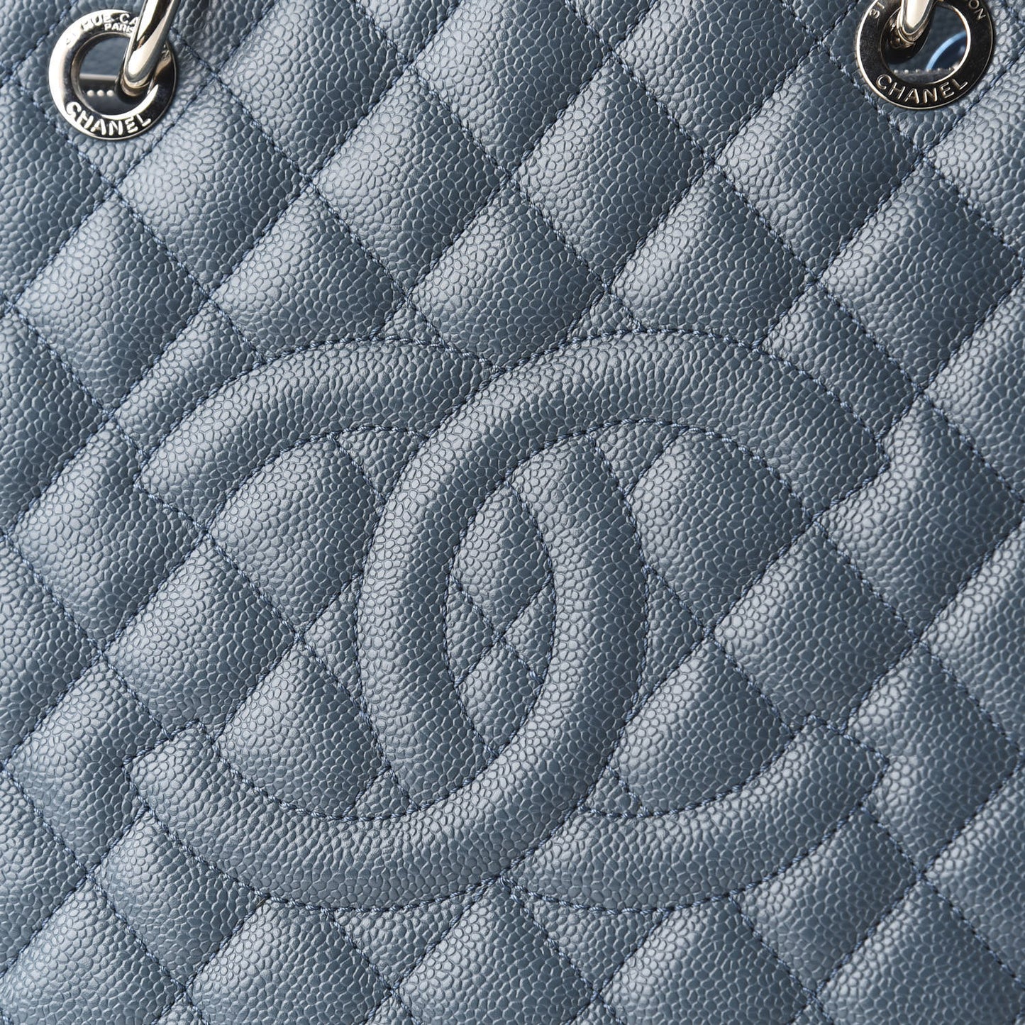 Caviar Quilted Grand Shopping Tote GST Blue