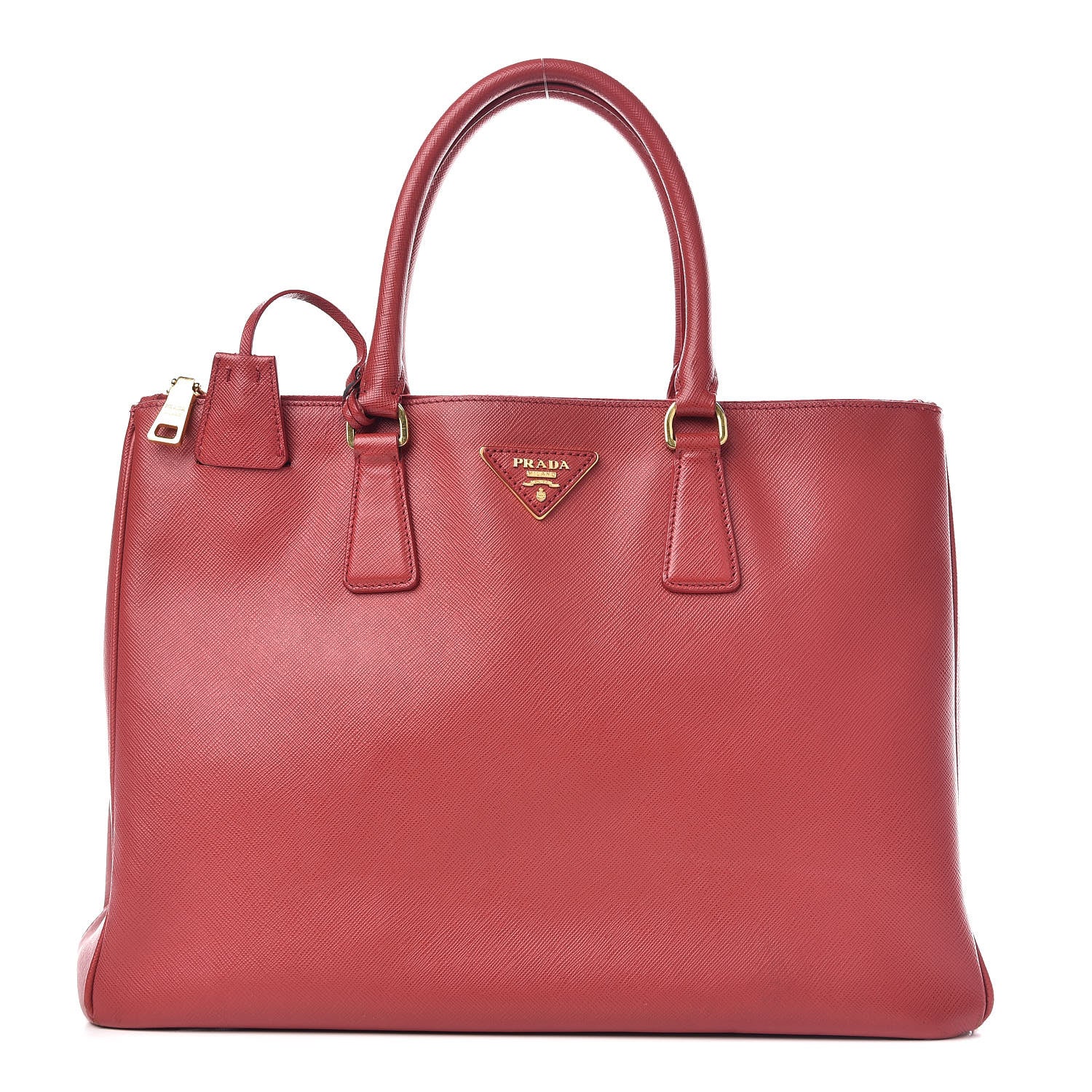 Prada Saffiano Large Galleria Double Zip Tote Fuoco 1 of 19