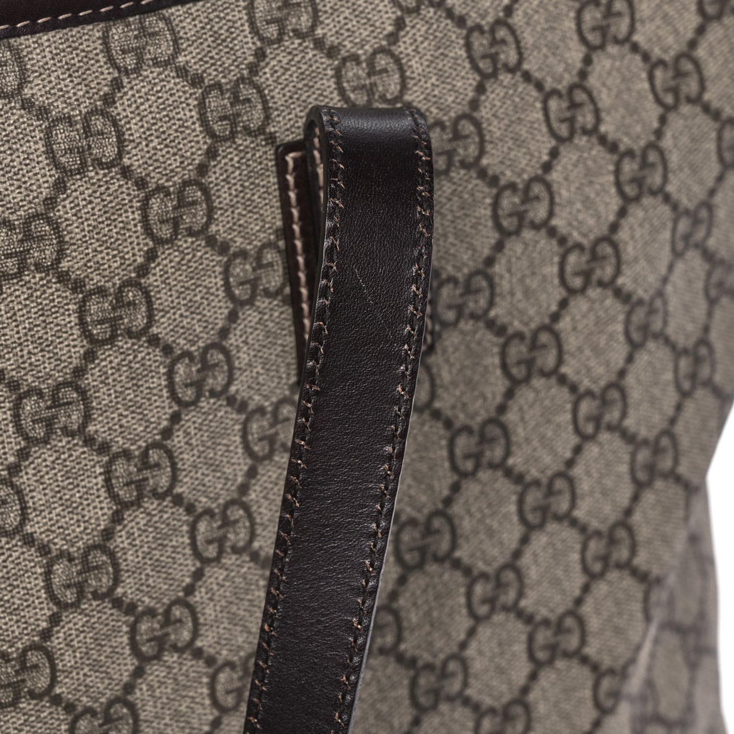 GG Plus Monogram Medium Zippered Shopping Tote Dark Brown