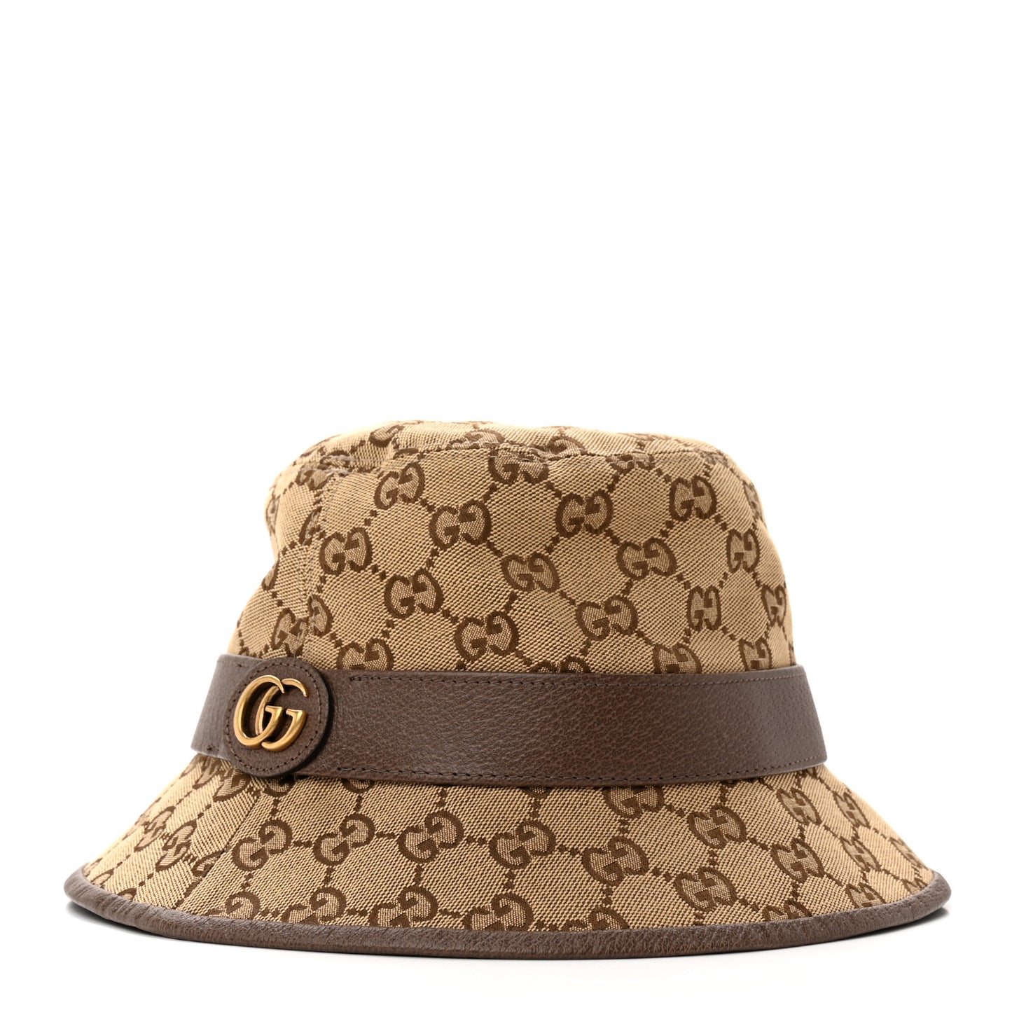 Monogram Textured Dollar Calfskin GG Jago Bucket Hat S Cacao Beige
