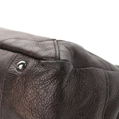 Prada Metallic Vitello Daino Hand Bag Piombo 11 of 22