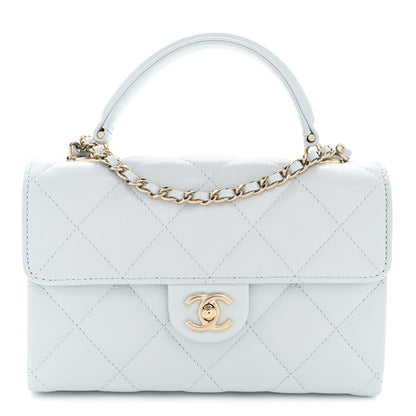 Chanel Caviar Quilted Mini Retro Twist Top Handle Flap Light Blue 1 of 12