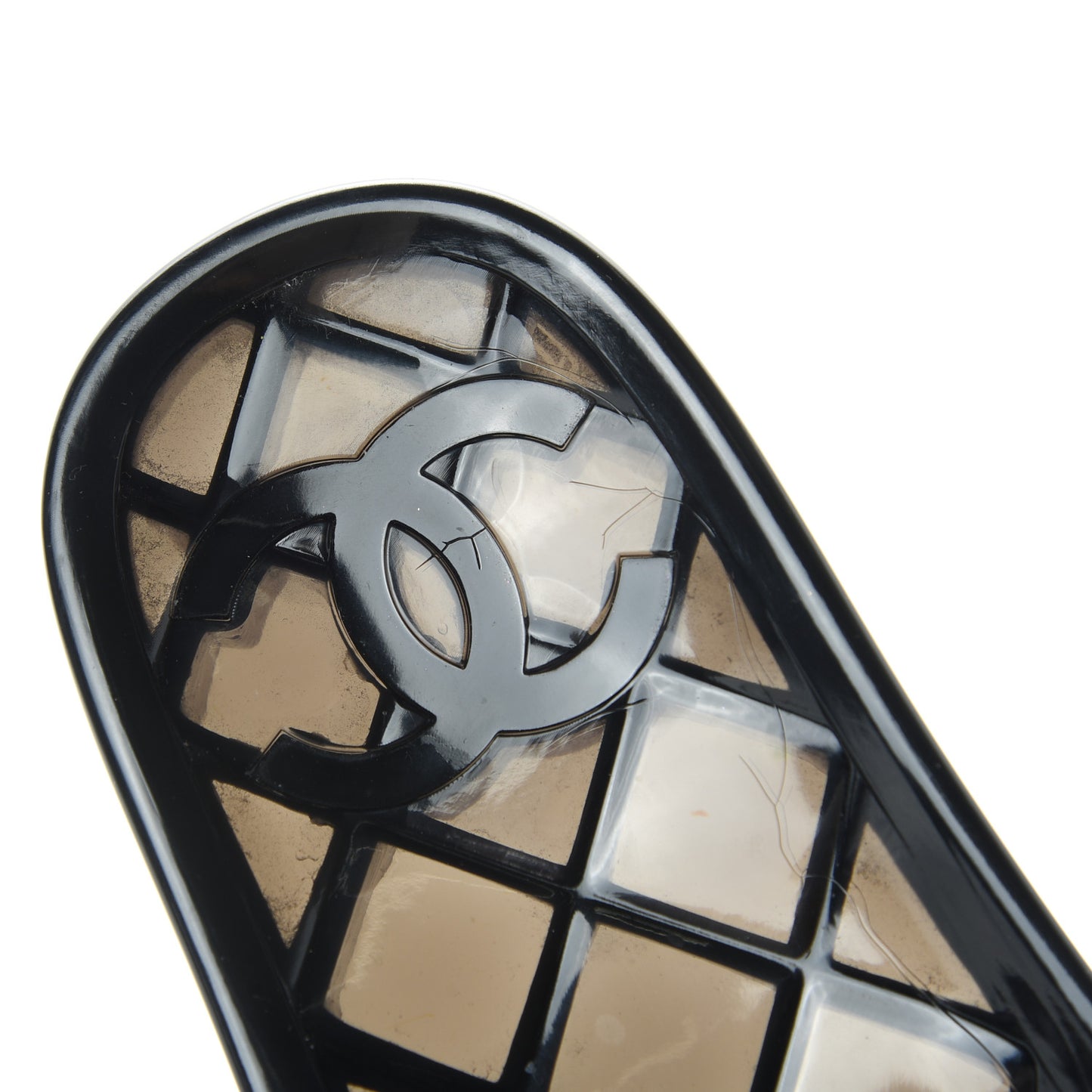 PVC Transparent CC Flat Slide Sandals 42 Black