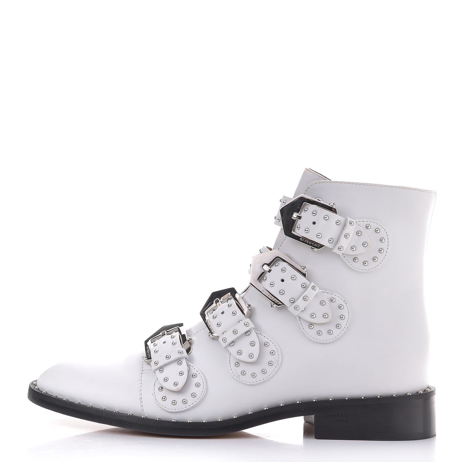 Givenchy Calfskin Studded Prue Buckle Bootie 38.5 White 1 of 12