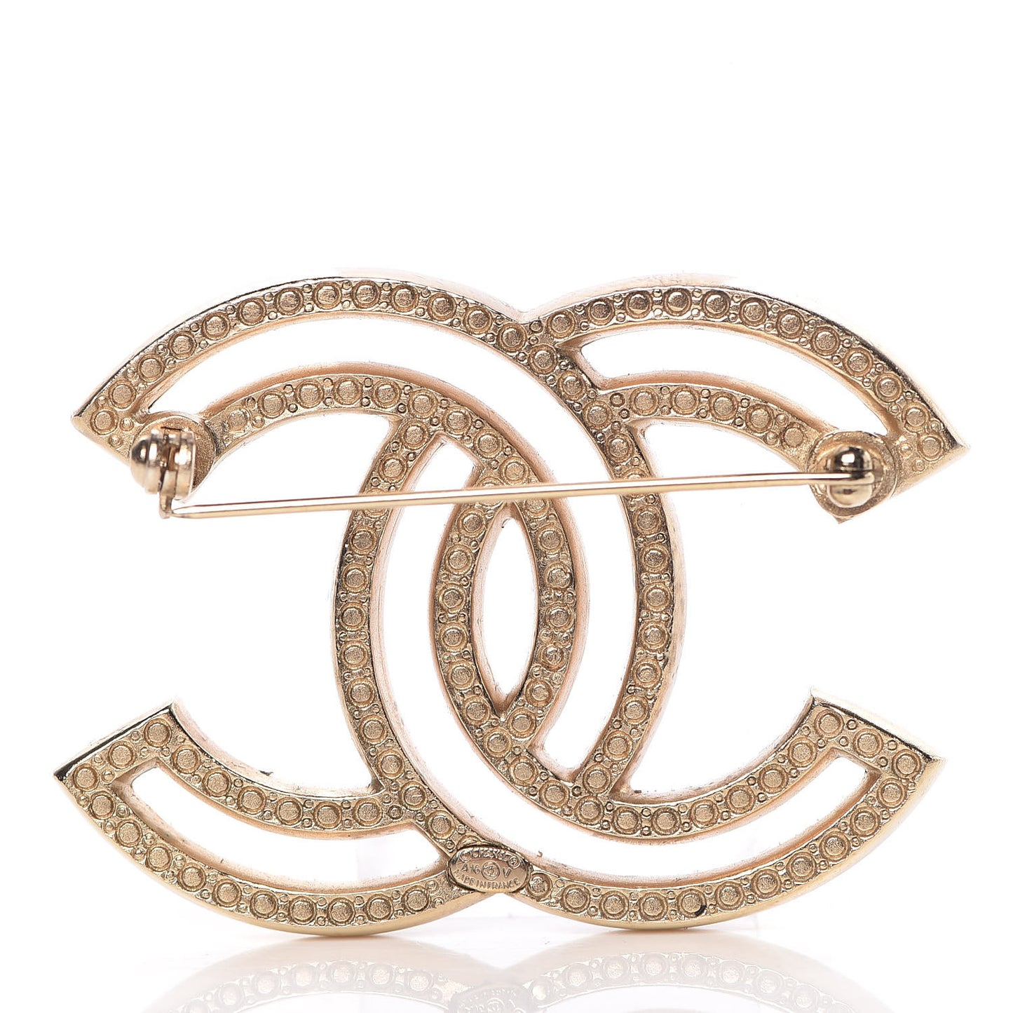Crystal CC Brooch Gold