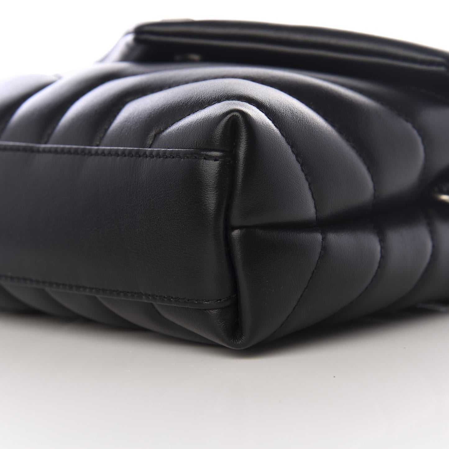 Calfskin Y Quilted Monogram Toy Loulou Crossbody Bag Black
