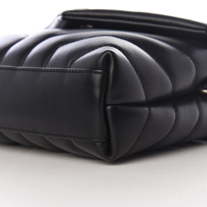 Saint Laurent Calfskin Y Quilted Monogram Toy Loulou Crossbody Bag Black 6 of 8