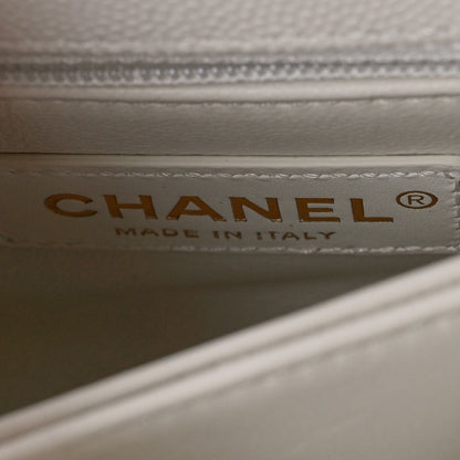 Chanel Caviar Quilted Extra Mini Coco Handle Flap White 6 of 11