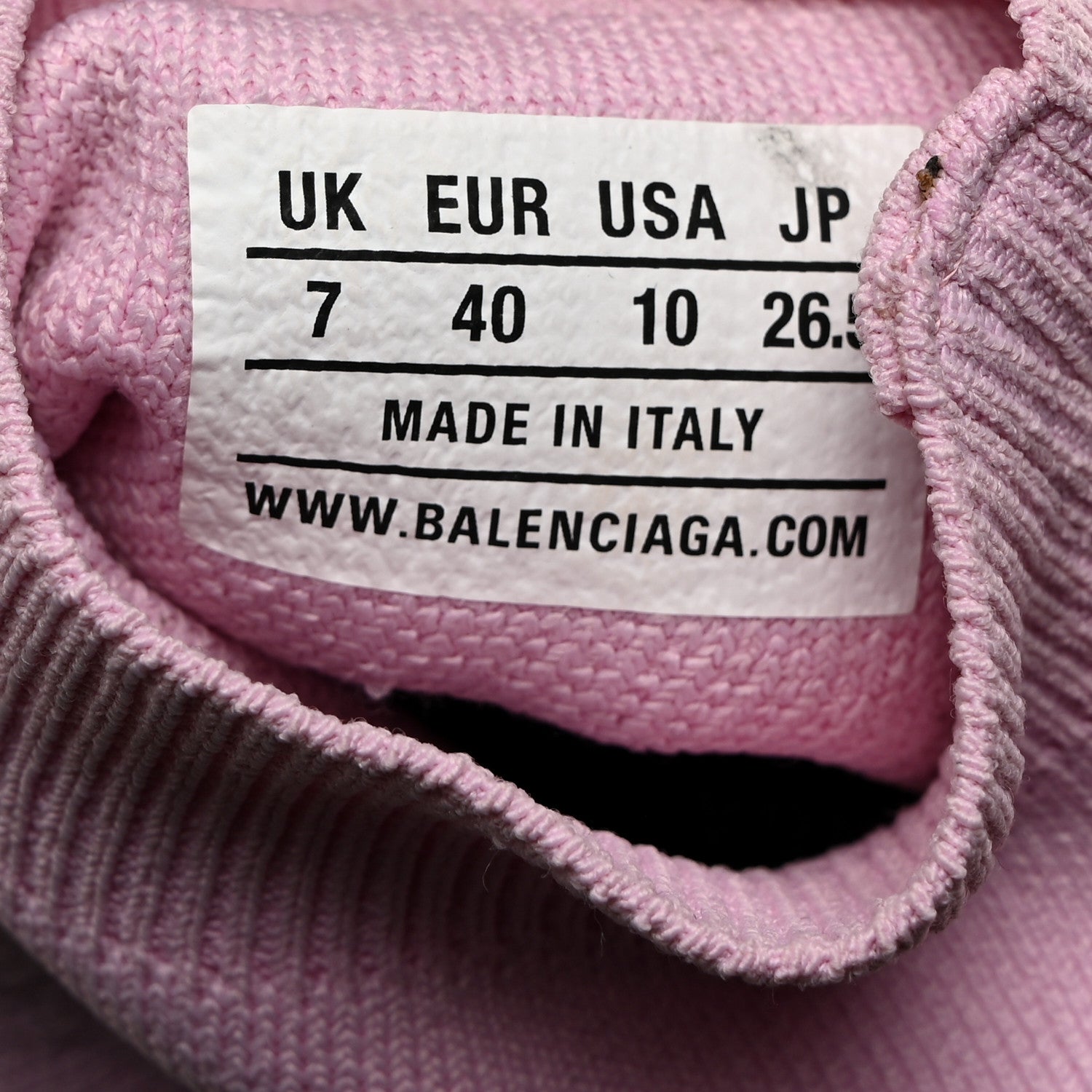 Balenciaga Neoprene Knit Womens Speed Graffiti Sneakers Light 40 Light Pink White Black 7 of 8