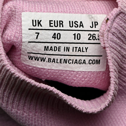 Balenciaga Neoprene Knit Womens Speed Graffiti Sneakers Light 40 Light Pink White Black 7 of 8