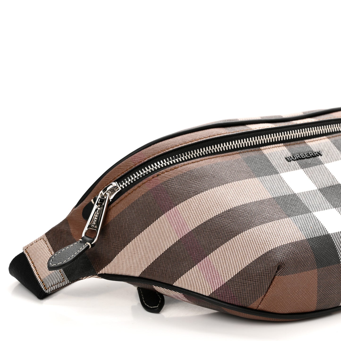 E-canvas Check Bum Bag Dark Birch Brown