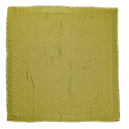 Louis Vuitton Wool Silk Monogram Shawl Green 1 of 4
