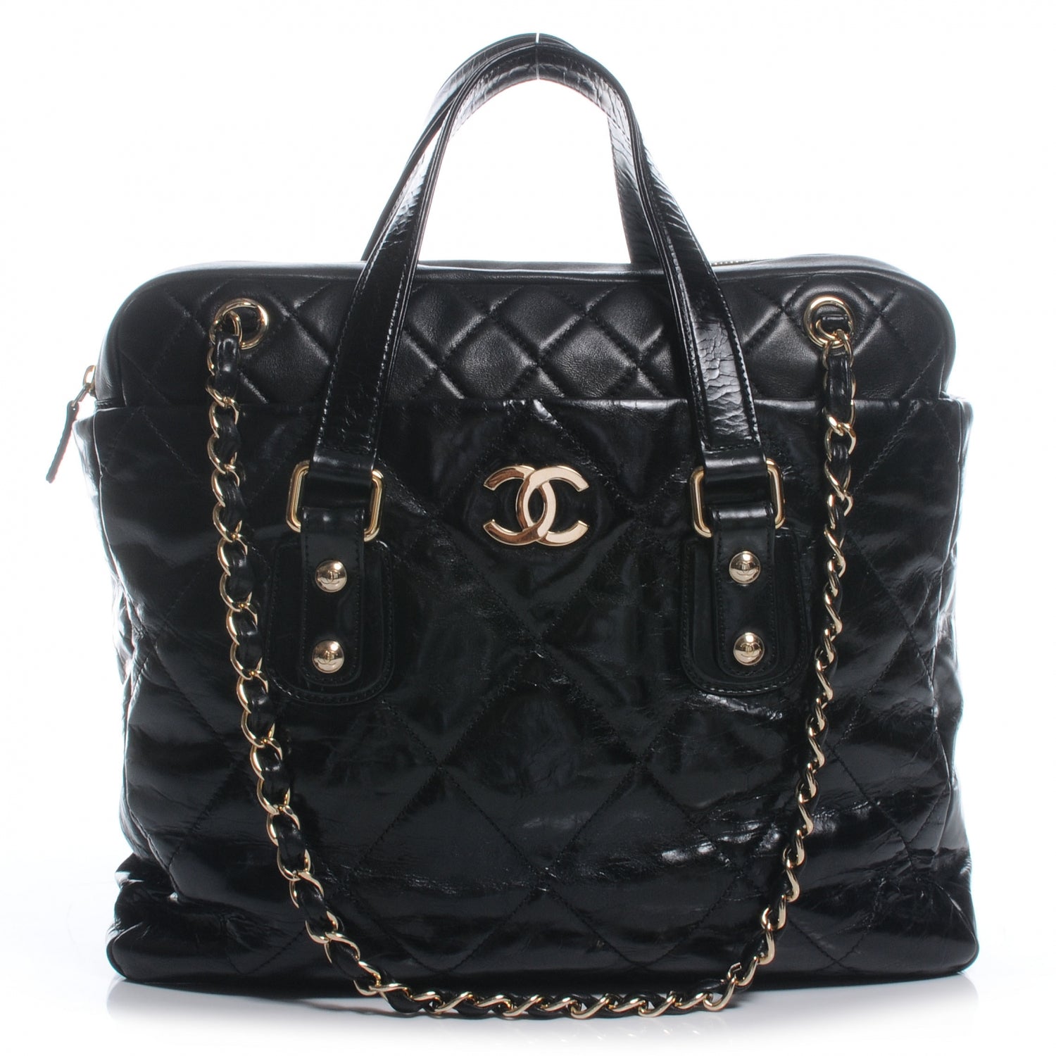 Chanel Glazed Calfskin Portobello Tote Black 1 of 8