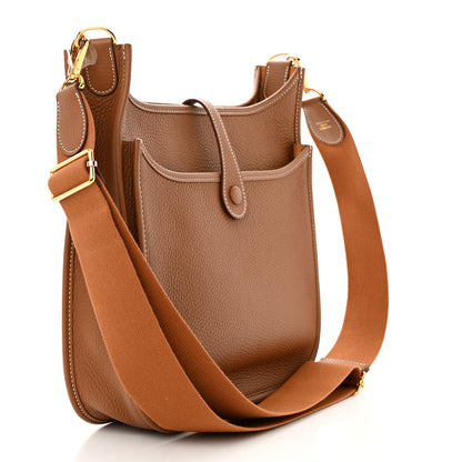 Hermes Taurillon Clemence Evelyne III PM Gold 3 of 11
