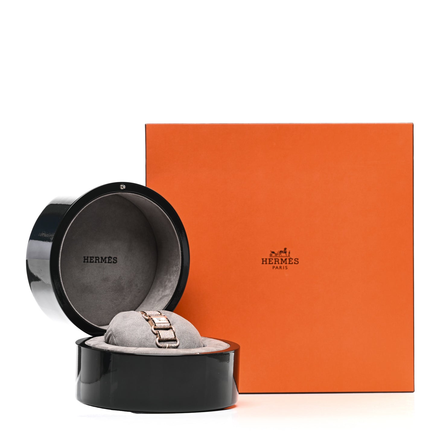 18K Rose Gold Crocodile Diamond 17mm Klikti Quartz Watch Himalayan