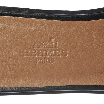 Hermes Box Calfskin Oran Sandals 37 Black 7 of 17