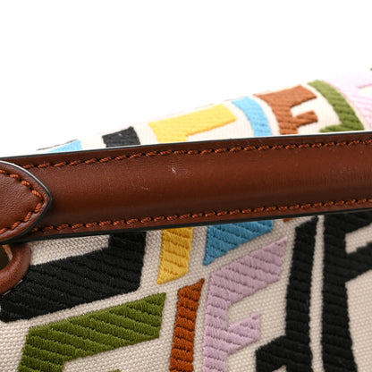 Fendi X SARA COLEMAN Canvas Vitello King Seta FF Fish Eye Embroidered Baguette Grezzo Multicolor Ghianda 11 of 11