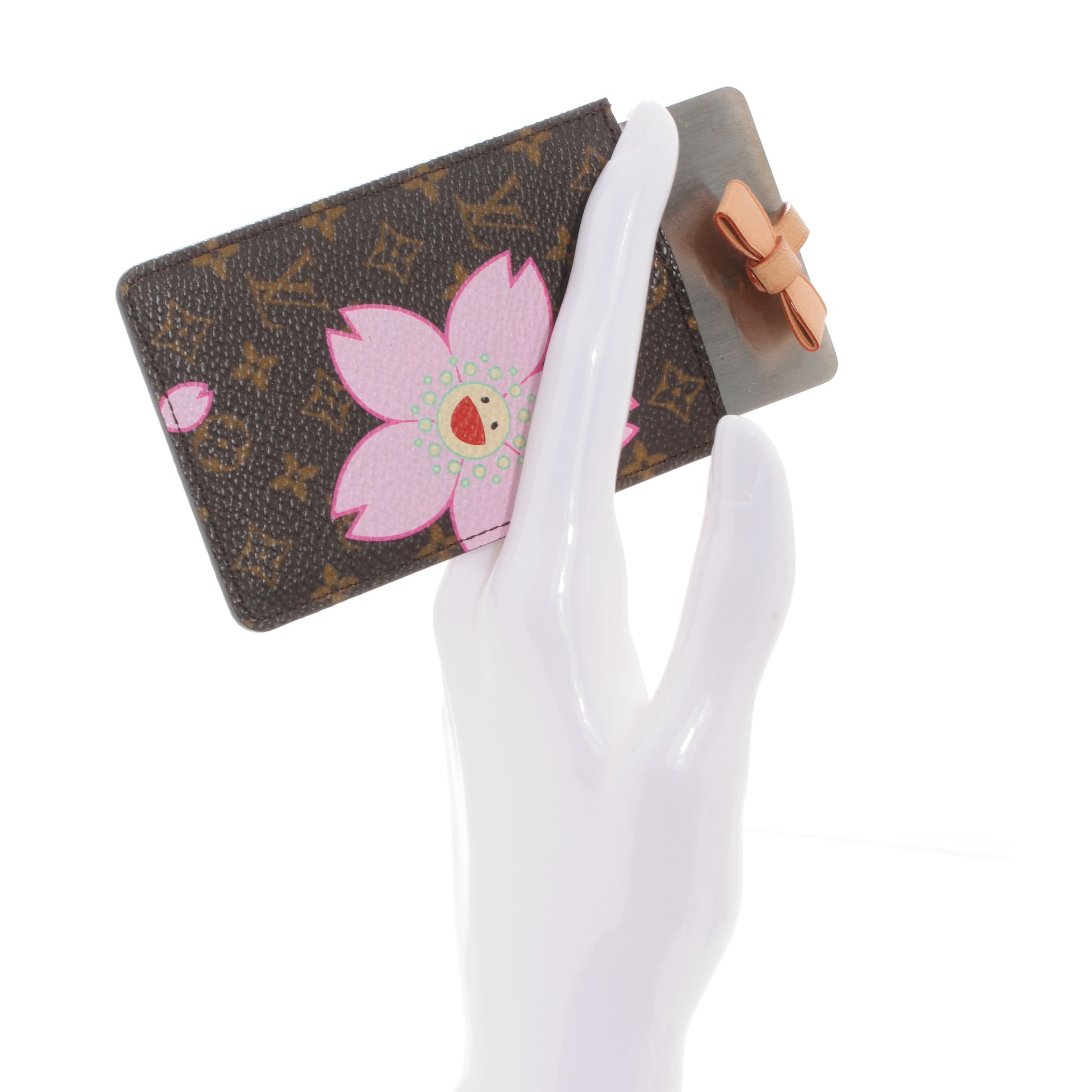Louis Vuitton Monogram Cherry Blossom Mirror With Case Brown 2 of 7