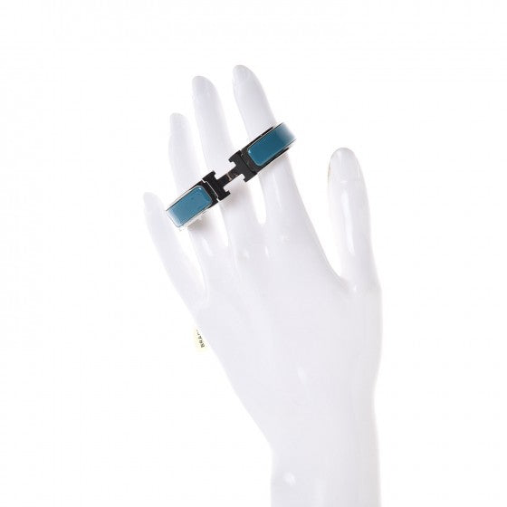 Enamel Narrow Clic Clac H Bracelet PM Bleu Indien