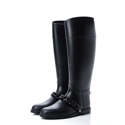 Givenchy PVC Chain Strap Rain Boots 37 Black 3 of 8