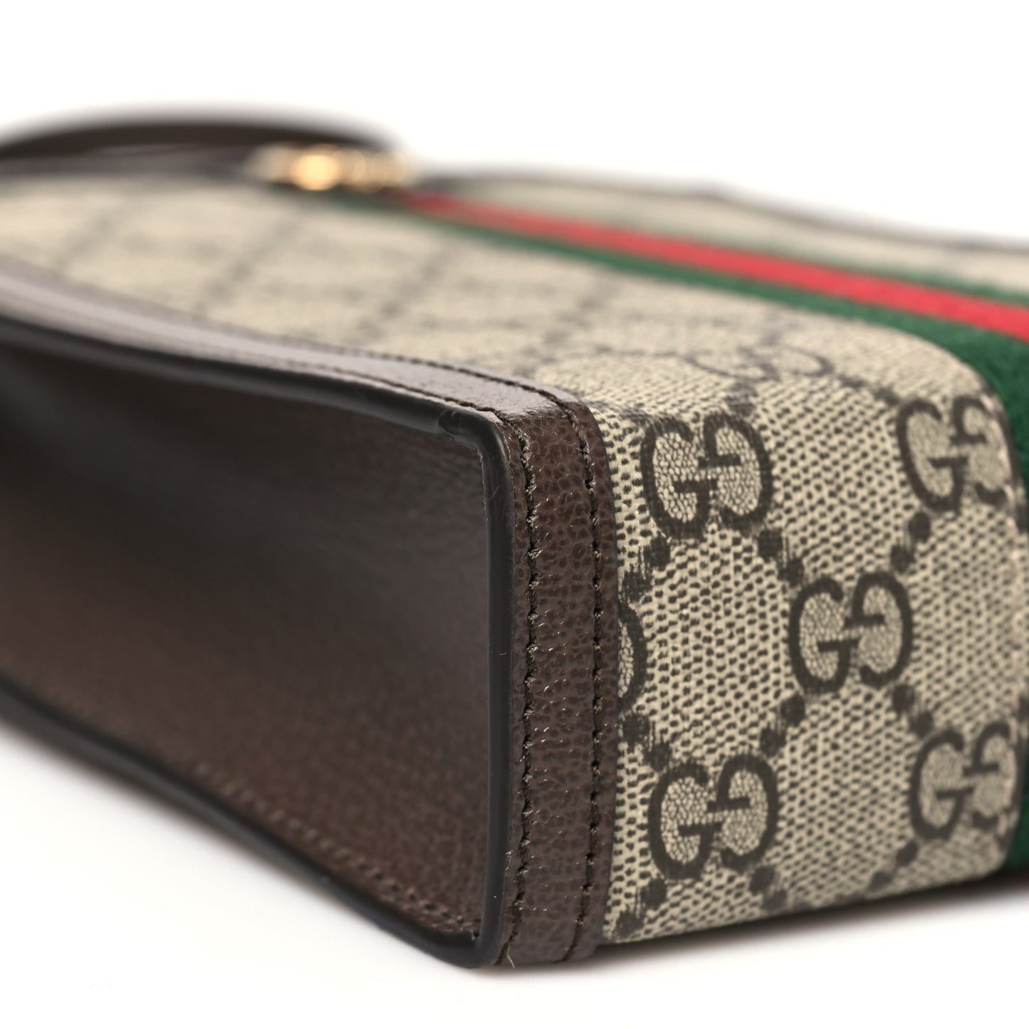 GG Supreme Monogram Textured Dollar Calfskin Web Super Mini Ophidia Mini Tote Bag Beige Ebony New Acero