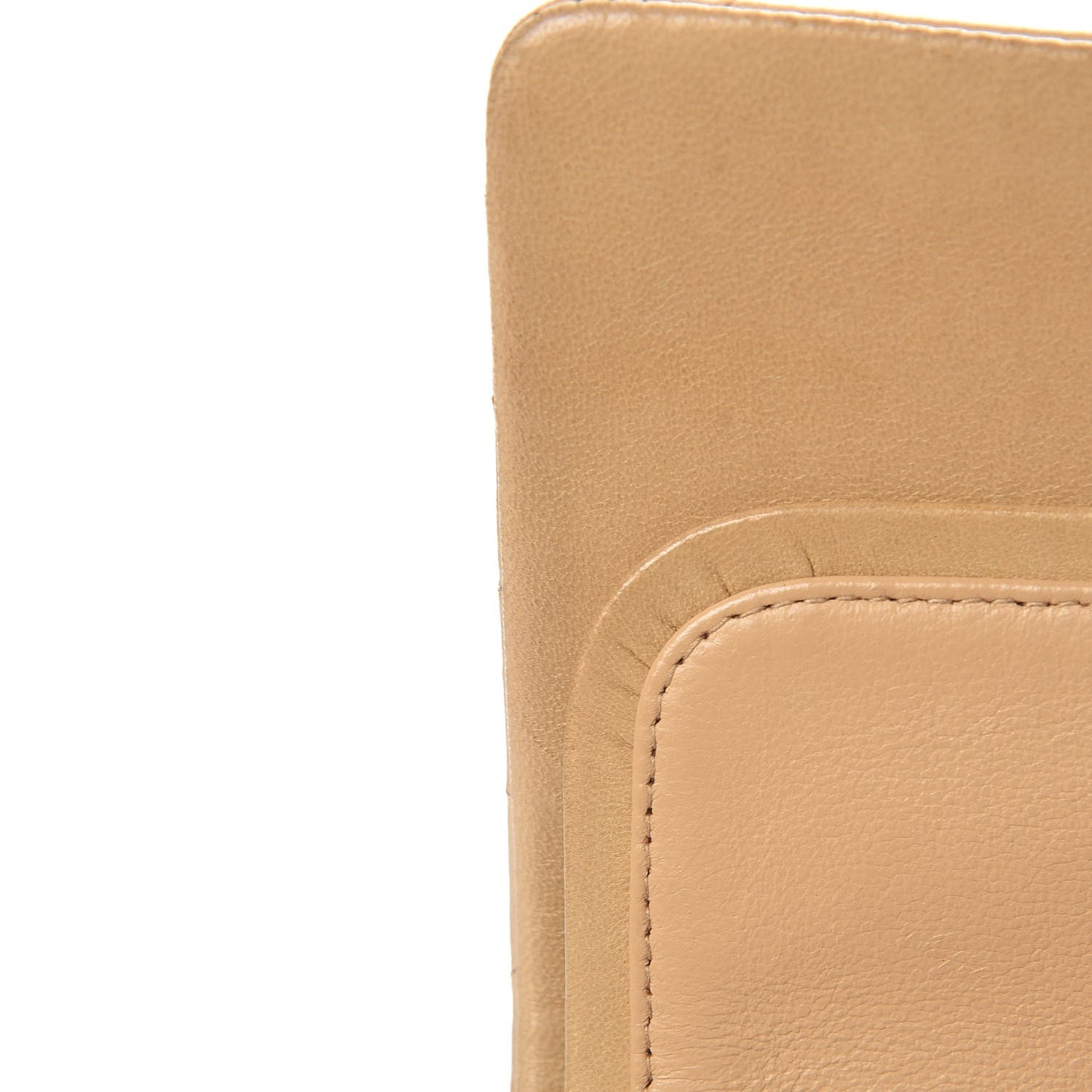 Lambskin Quilted Medium Double Flap Beige