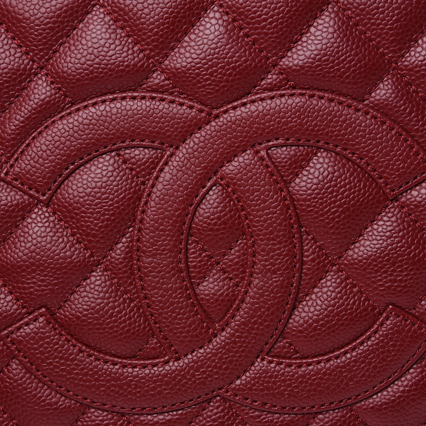 Caviar Quilted Grand Shopping Tote GST Dark Red