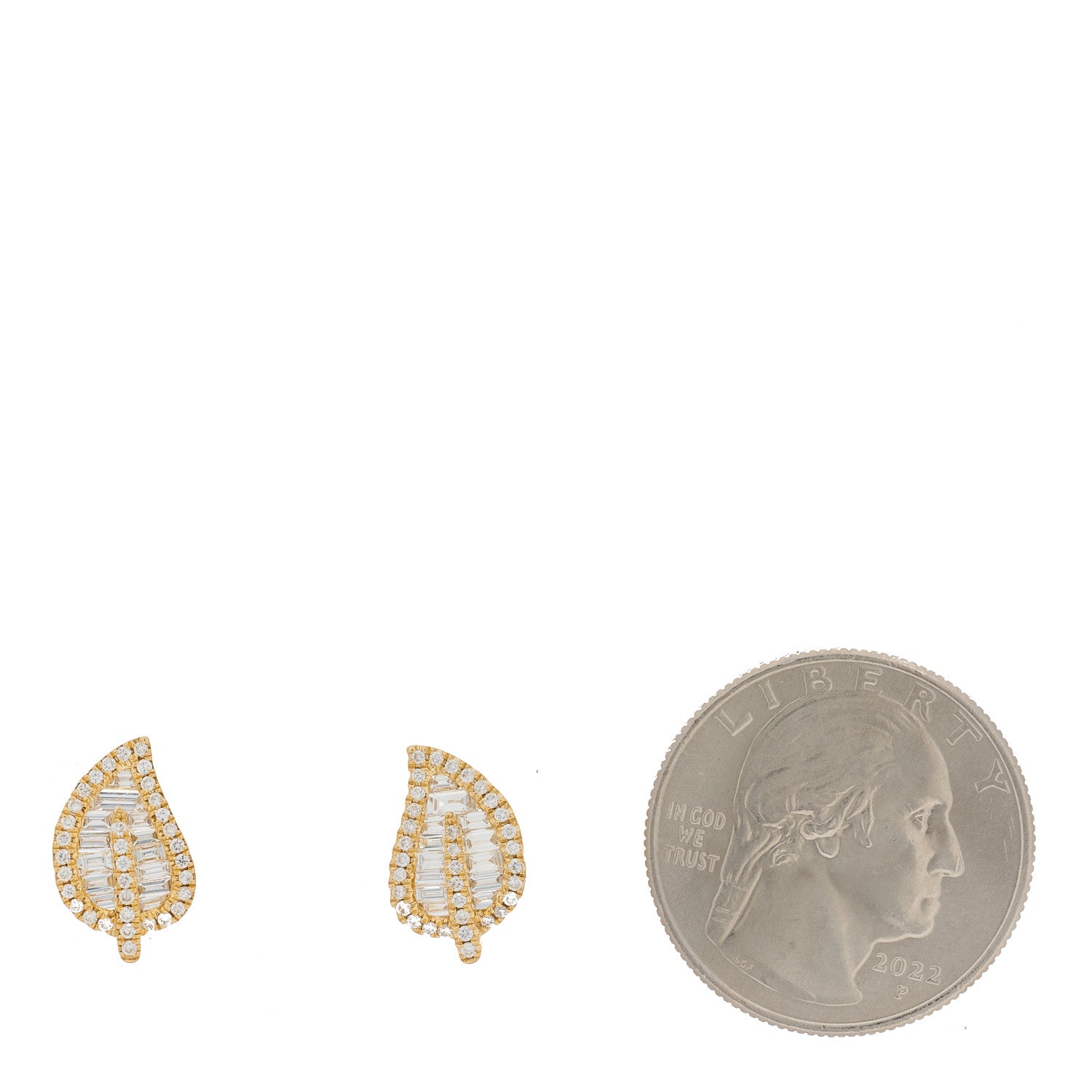 Anita Ko 18K Yellow Gold Diamond Medium Palm Leaf Stud Earrings 2 of 4