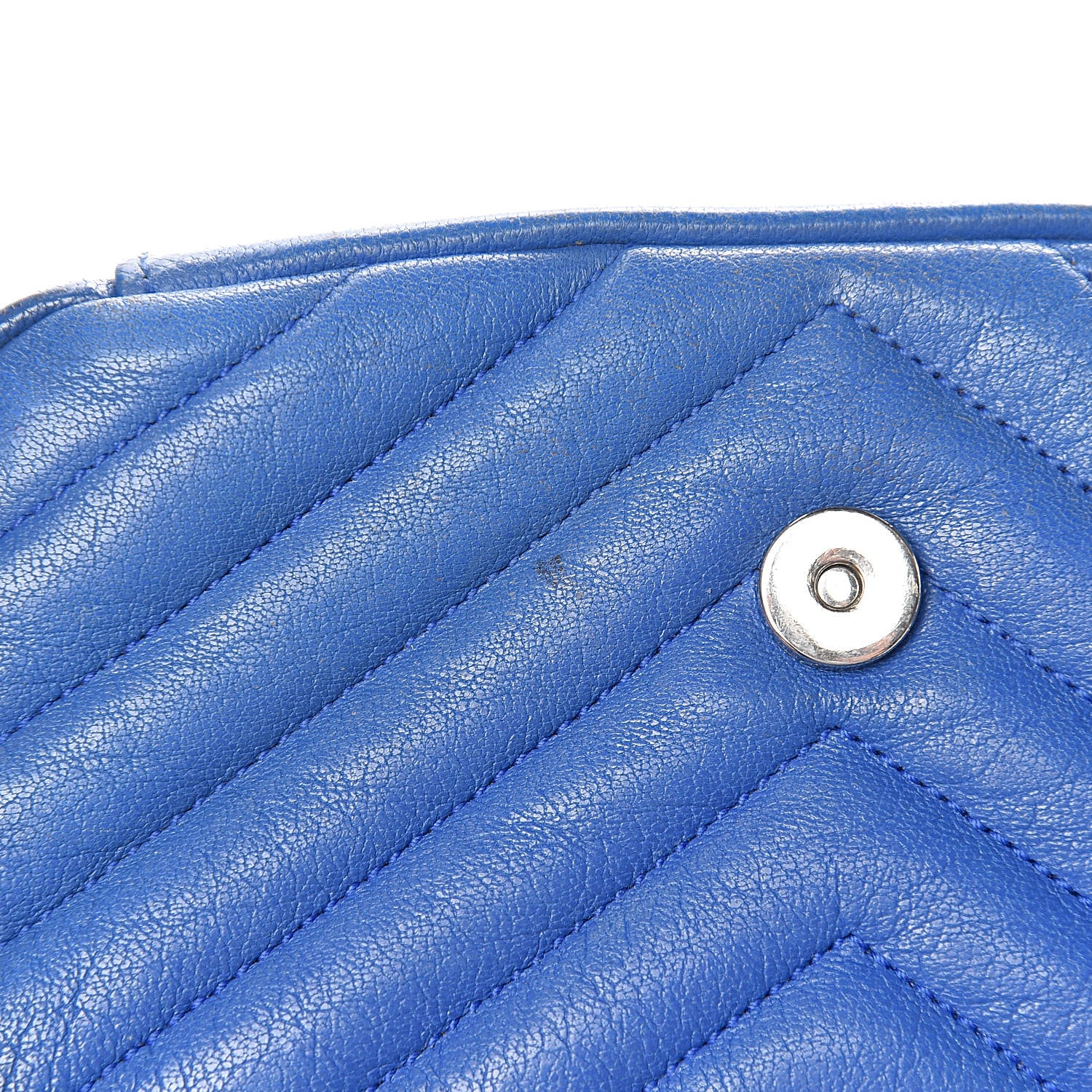 Saint Laurent Sheepskin Matelasse Chevron Monogram Classic Baby Chain Bag Blue Majorelle 15 of 20