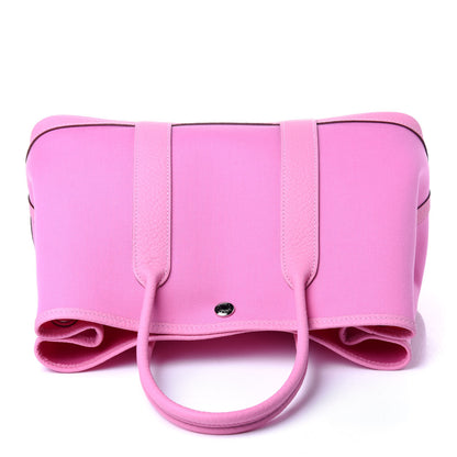 Hermes Toile Officier Vache Country Garden Party Tote 30 Pink 8 of 10