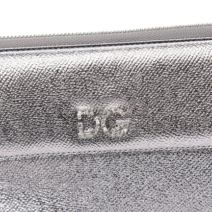 Dolce & Gabbana Metallic Dauphine Embellished Logo Chain Pouch Argento 9 of 10