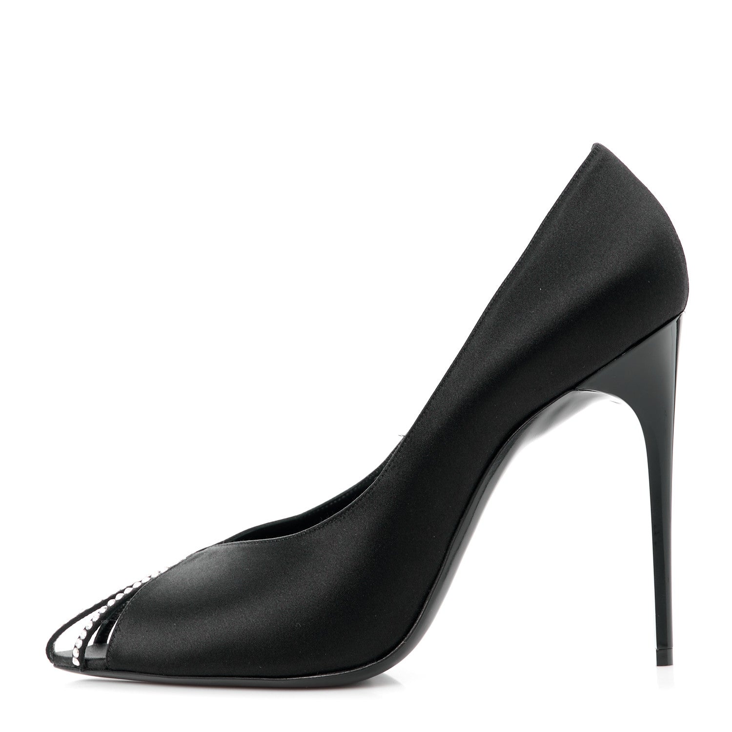 Saint Laurent Satin Crystal Martinique 110 Pump 40 Black 1 of 9