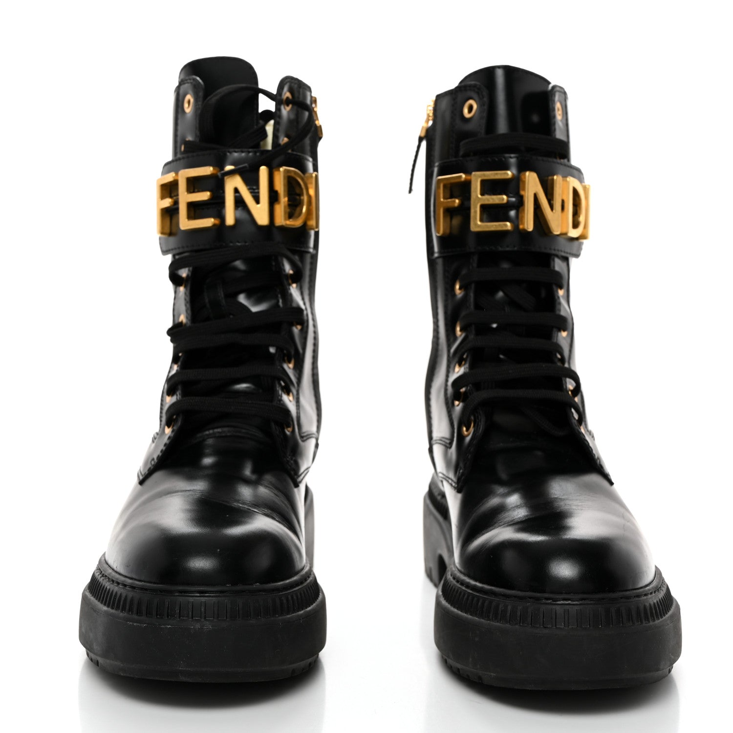 Fendi Vitello Abrasivato Fendigraphy 50mm Biker Boots 40 Black 2 of 9
