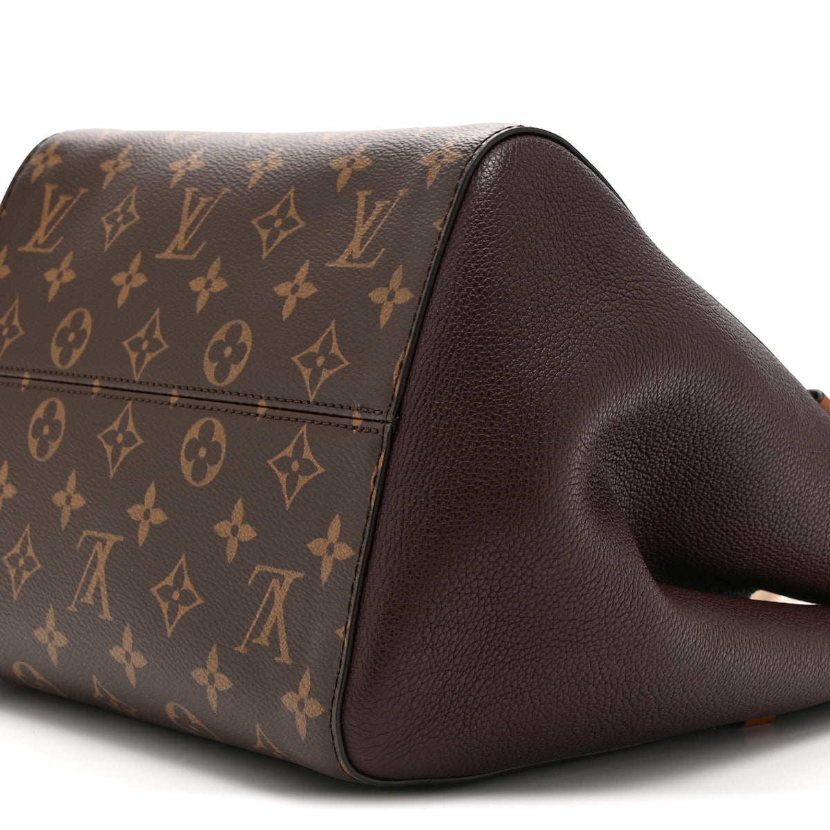 Louis Vuitton Calfskin Monogram Fold Tote MM Black Wine Cream 10 of 10