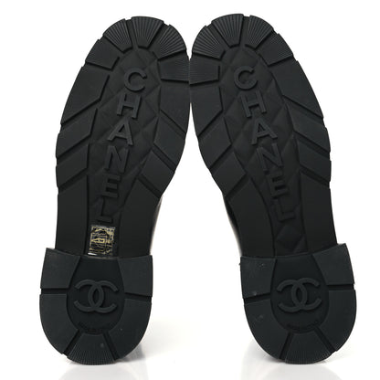 Chanel Calfskin Knit CC Short Boots 41 Black 6 of 10