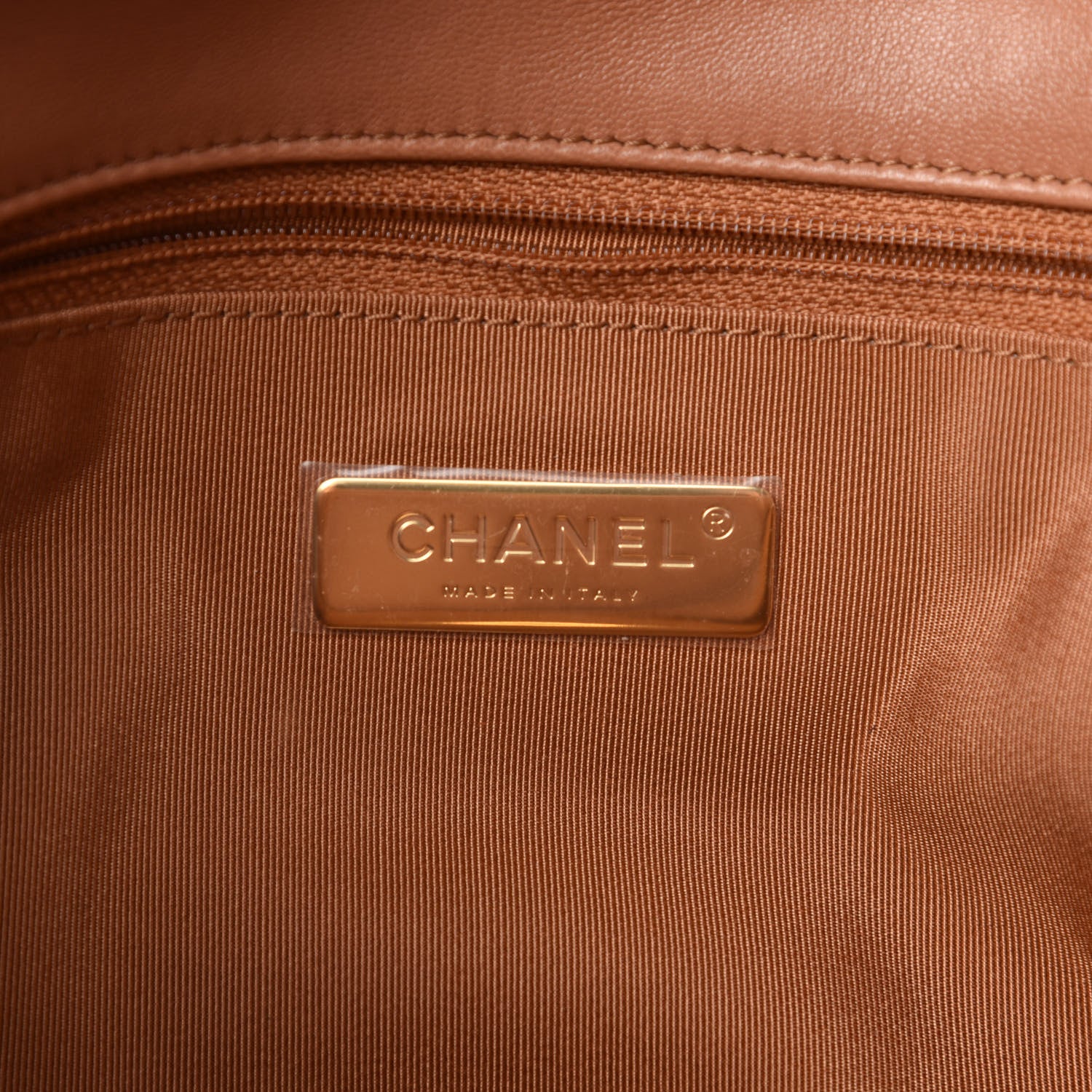 Chanel Lambskin Quilted Large Chanel 19 Flap Brown 8 of 10
