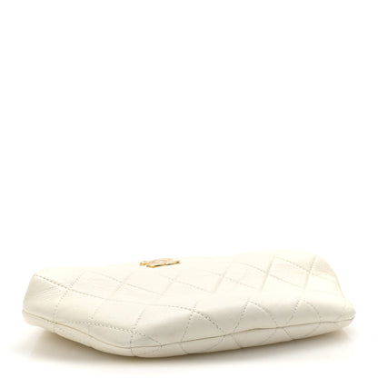 Chanel Lambskin Quilted Pearl Crown Clutch Bag White 4 of 11
