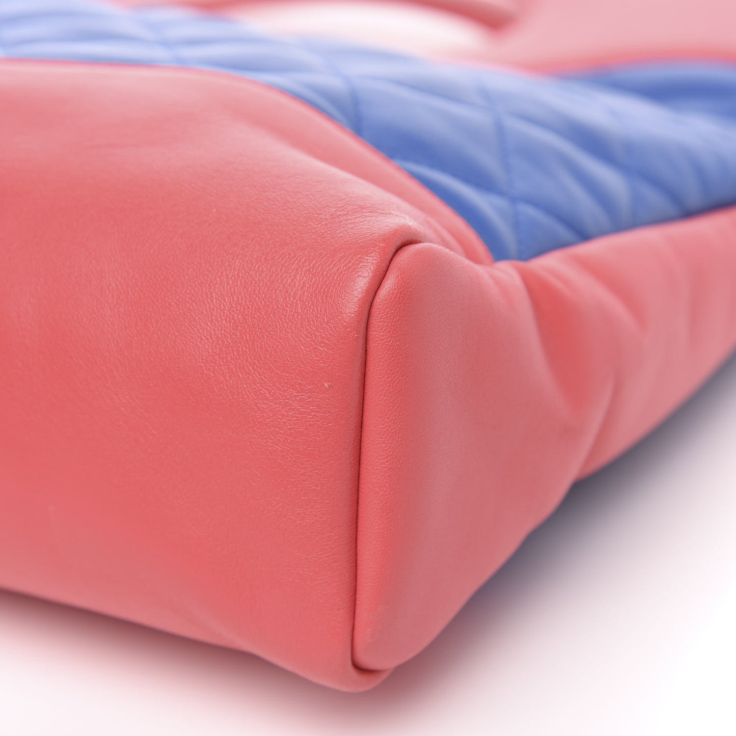 Aged Calfskin Quilted Large 31 Shopping Bag Red Blue