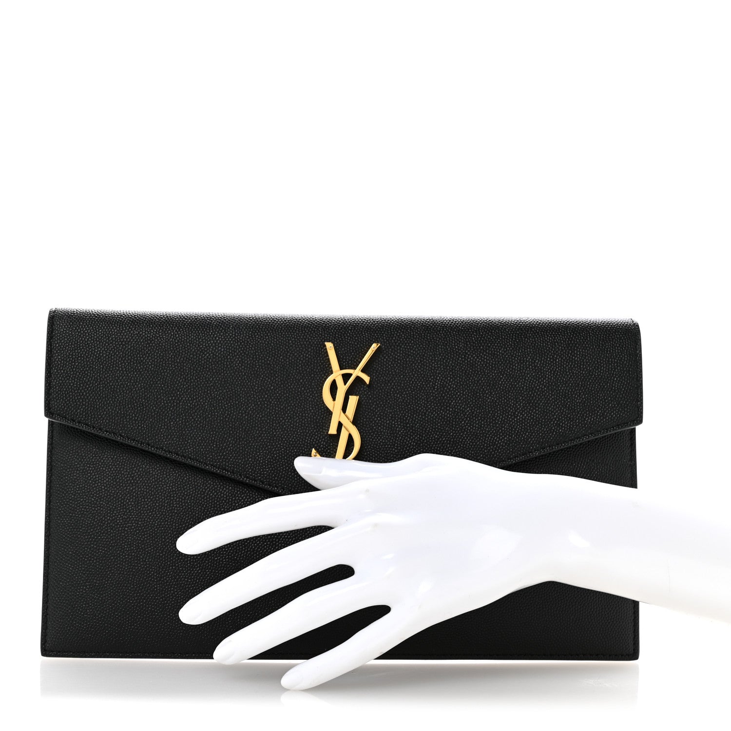 Saint Laurent Grain De Poudre Uptown Pouch Black 2 of 9