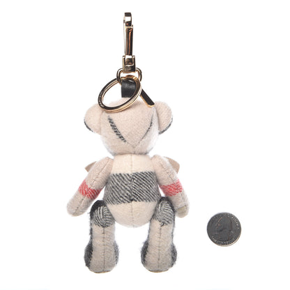 Burberry Cashmere House Check Thomas Bear Bag Charm Camel Gold 2 of 3