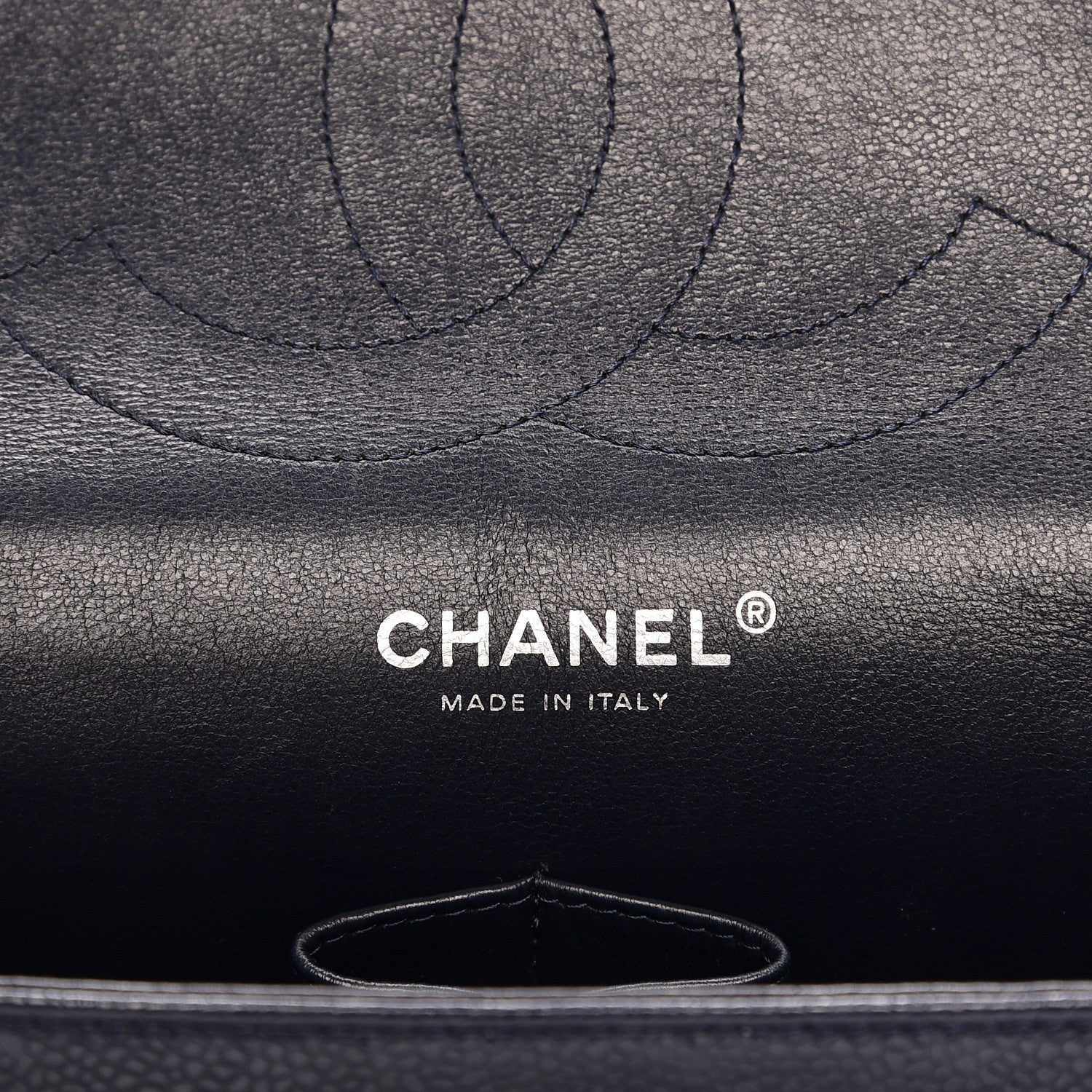 Chanel Caviar Quilted Jumbo Double Flap Navy Blue 6 of 9