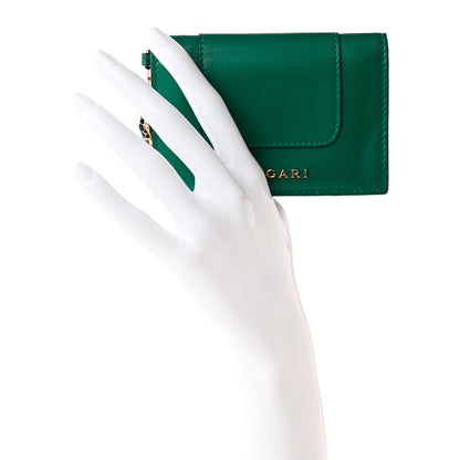 Bulgari Serpenti Calfskin Card Case Emerald Green Amethyst 2 of 12