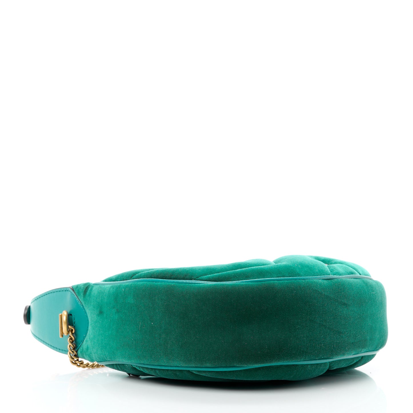 Velvet Matelasse Double G Studs Torchon GG Marmont Half Moon Hobo Marine Green