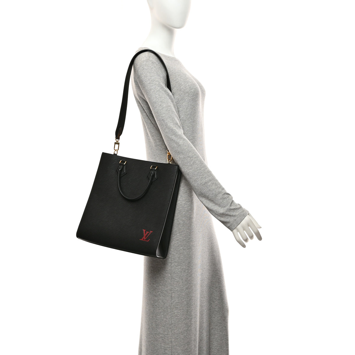 Louis Vuitton Epi Sac Plat PM Black 2 of 9