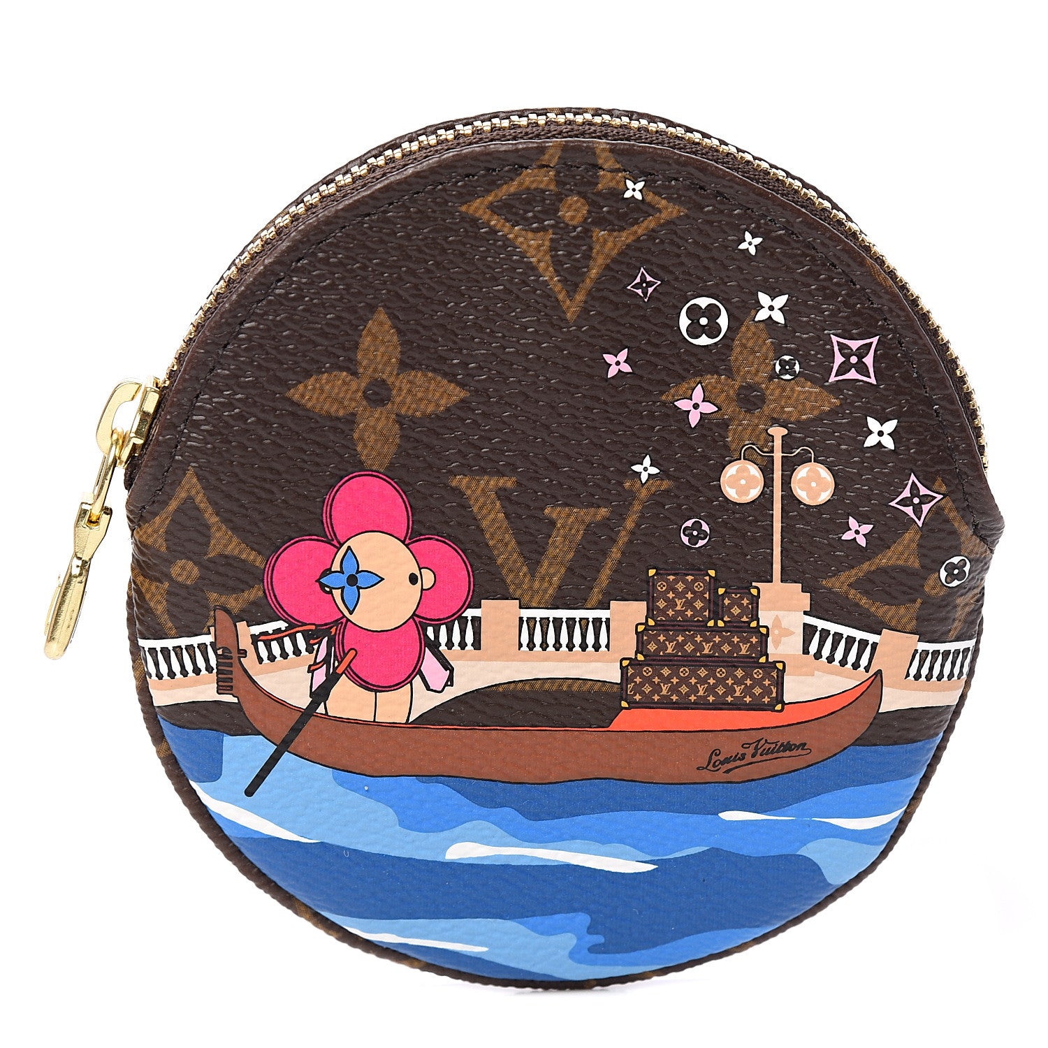 Louis Vuitton Monogram 2019 Christmas Animation Round Coin Purse Blue 1 of 7